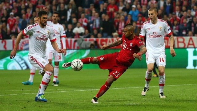 Arturo Vidal a adus bucurie în tabăra celor de la Bayern Munchen în partida cu Benfica Lisabona (foto: uefa.com)