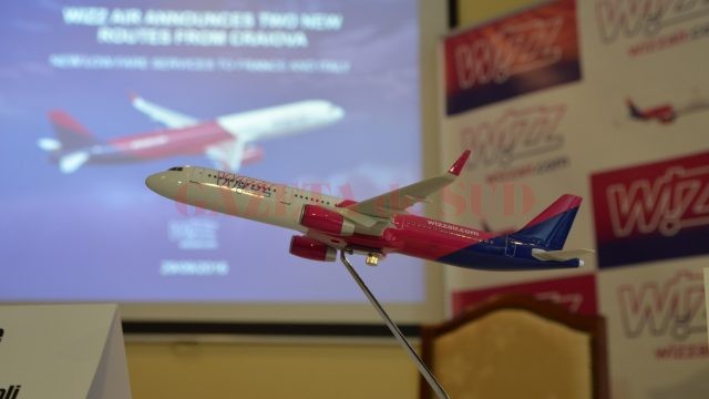 Wizz Air va zbura din Craiova în șapte destinații din patru țări, în total, din martie 2017