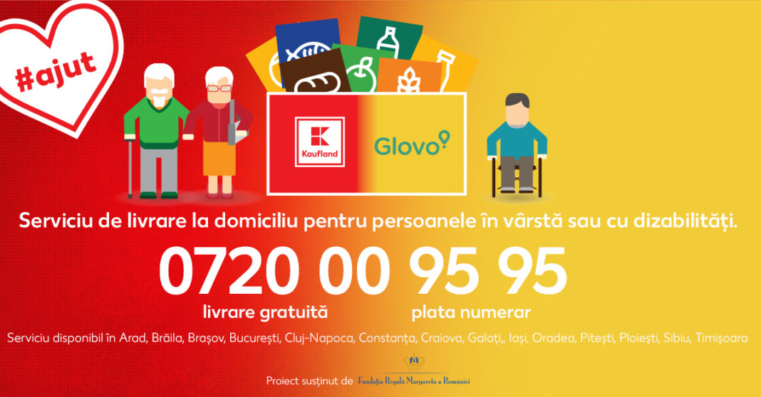 Kaufland și Glovo – asigură livrare cu plata la domiciliu pentru persoanele în vârstă sau cu dizabilități