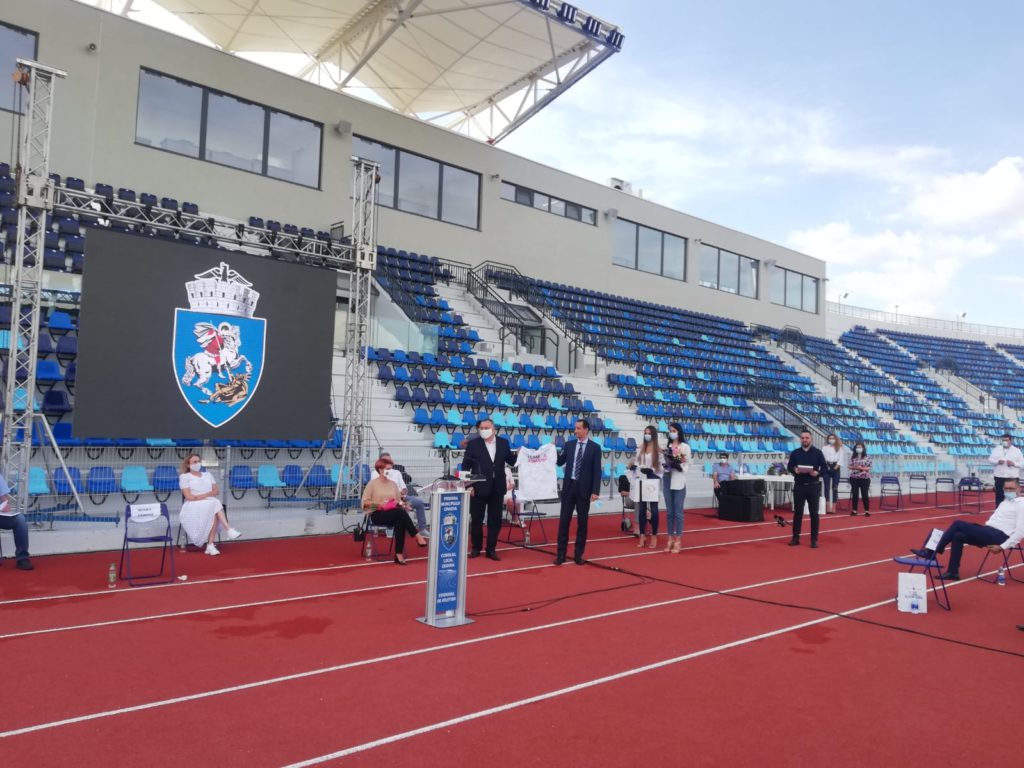 Inaugurarea electorală a stadionului de atletism din Craiova