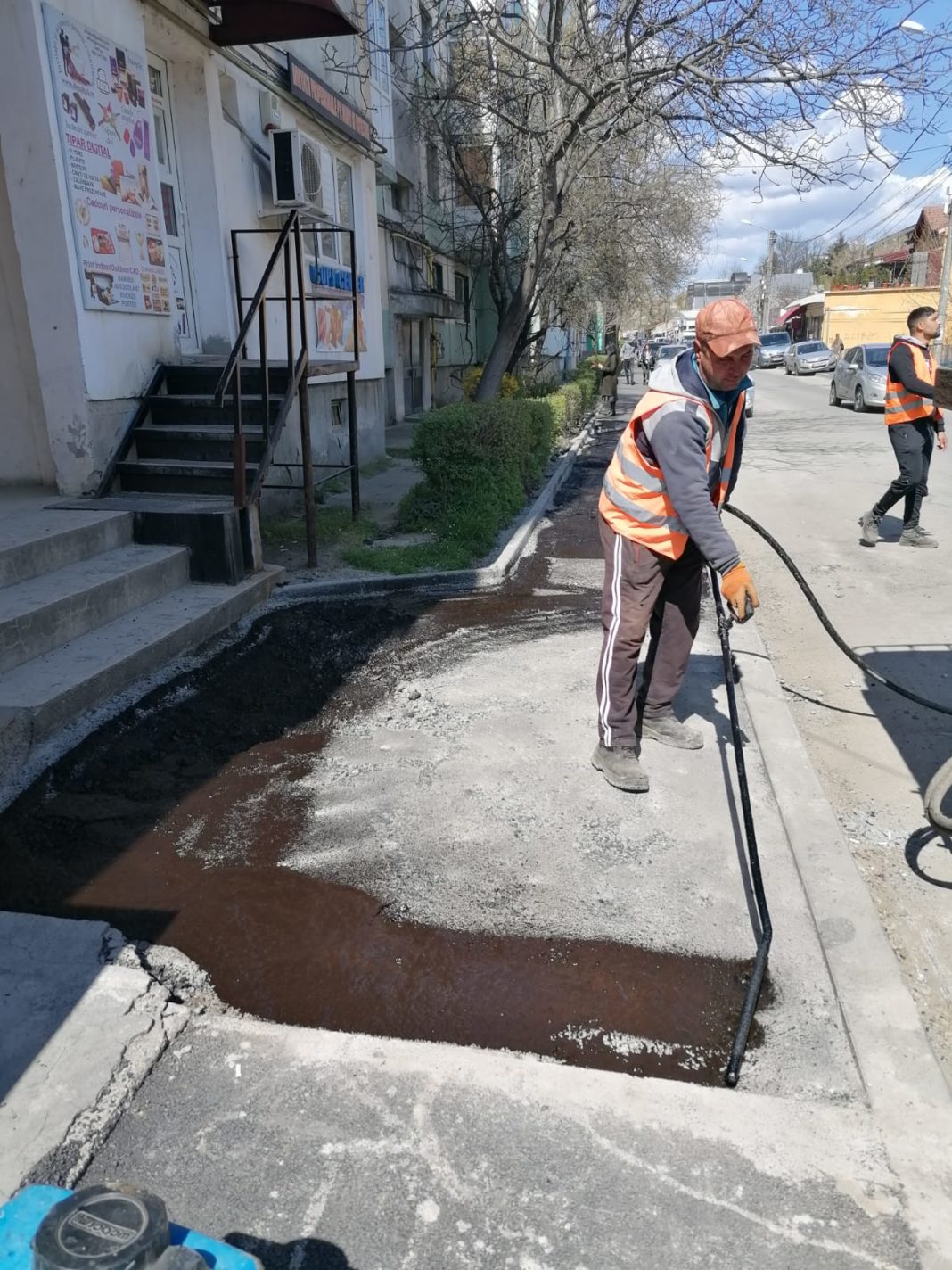 Lucrări pe strada Petre Ispirescu