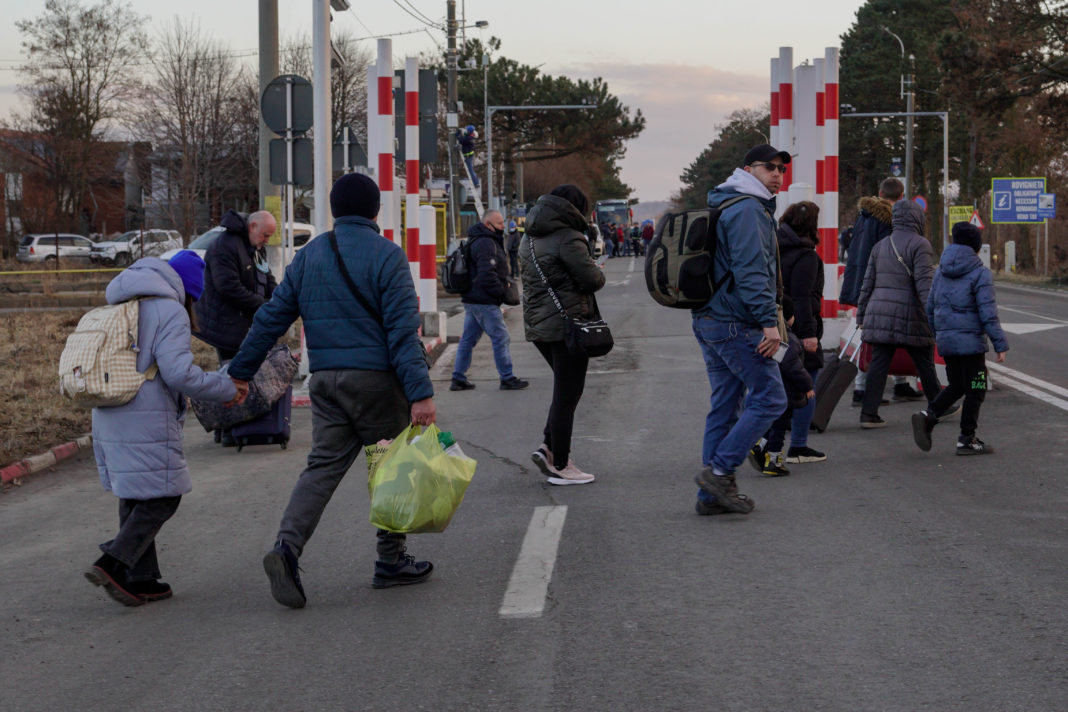 Bătrâna a intrat în România și a ajuns la un campus al Universității Dunărea de Jos din Galați (Foto: INQUAM Casian Mitu)