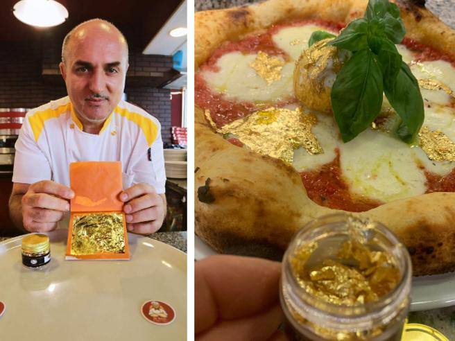 Pizza con foglia d’oro, creazione di un rumeno stabilitosi in Italia