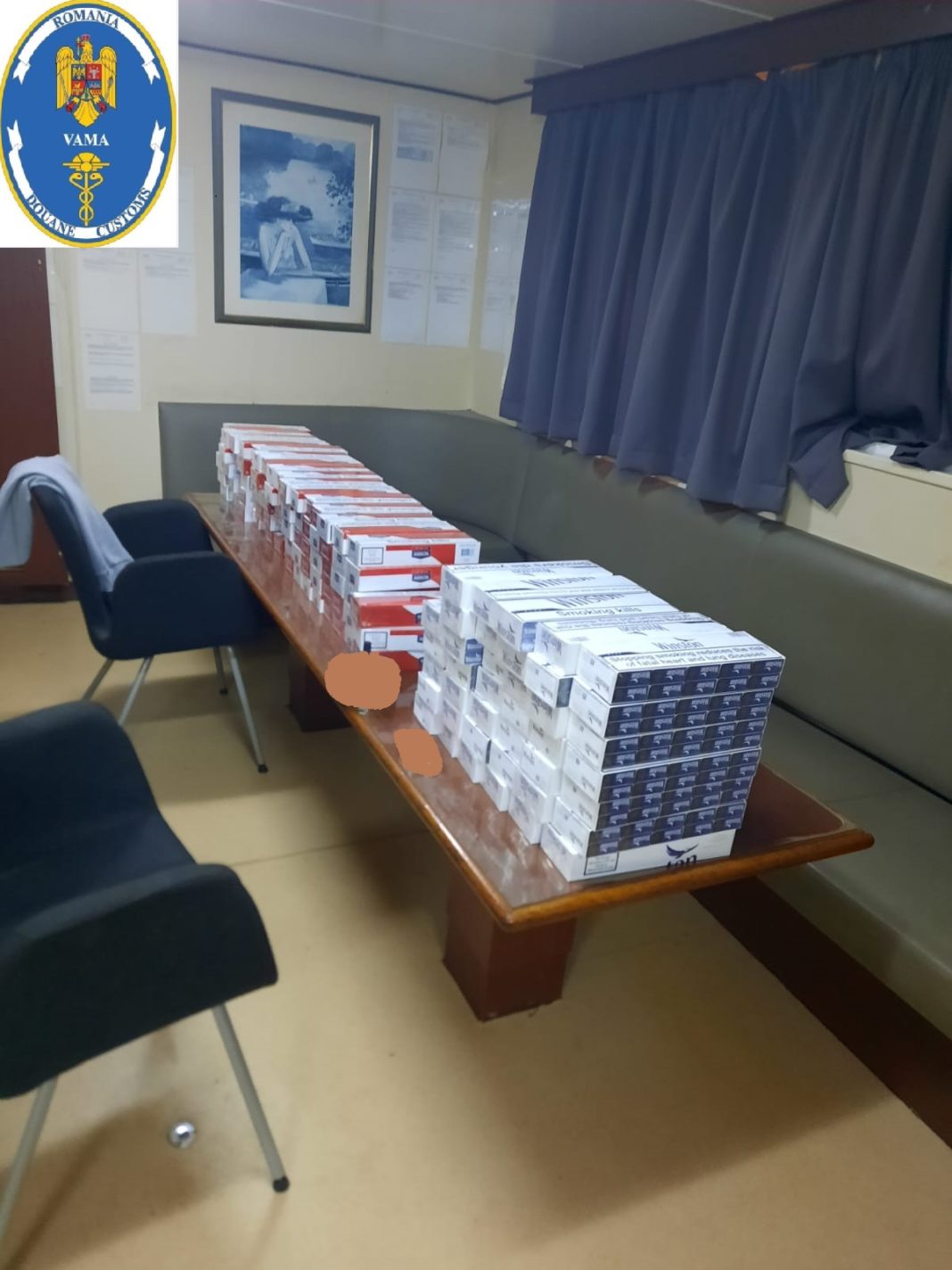 24.600 țigarete au fost confiscate și a aplicat o amendă contravențională în valoare de 10.000 lei care a fost încasată