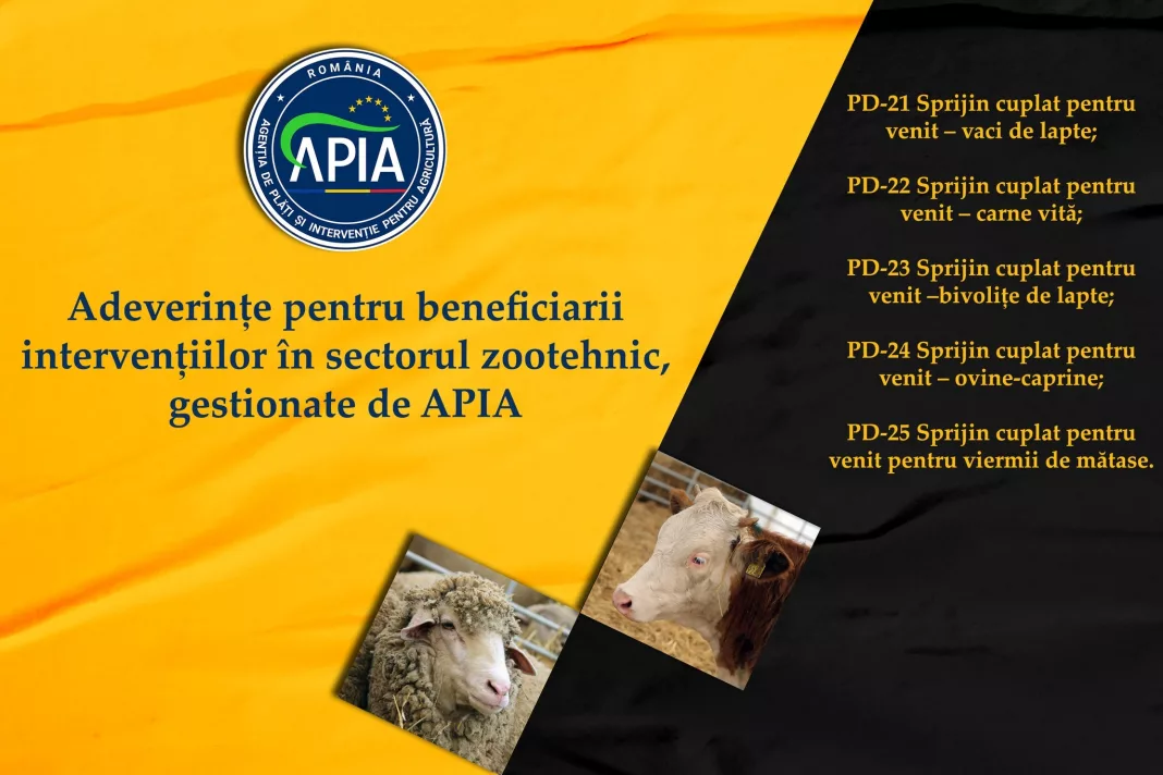 APIA eliberează adeverințe crescătorilor de animale care doresc să acceseze credite