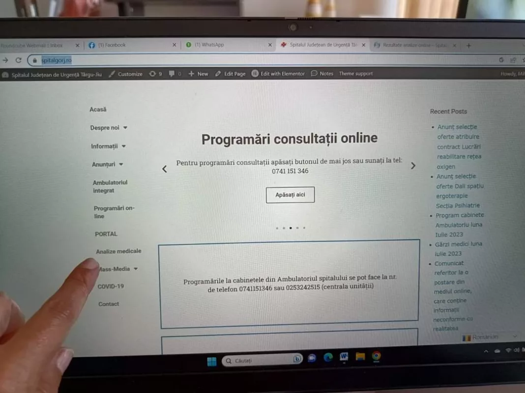 Programări online la Spitalul Județean Târgu Jiu pentru a evita canicula