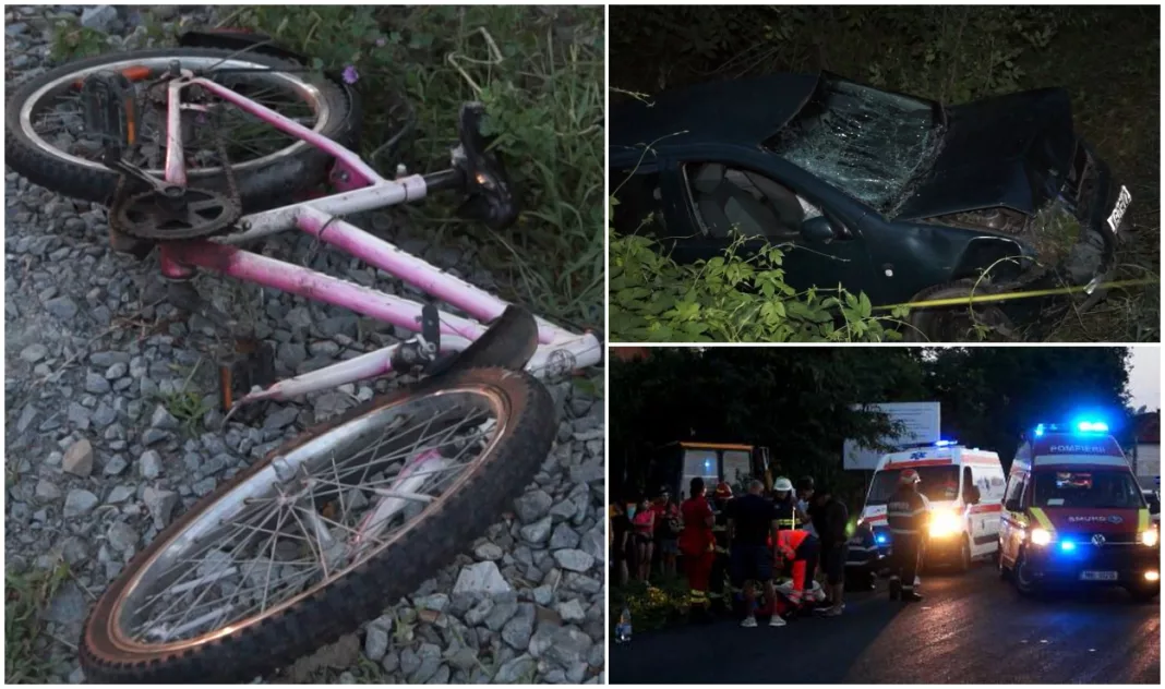 Două fetiţe pe biciclete, lovite de o şoferiţă pe marginea unui drum