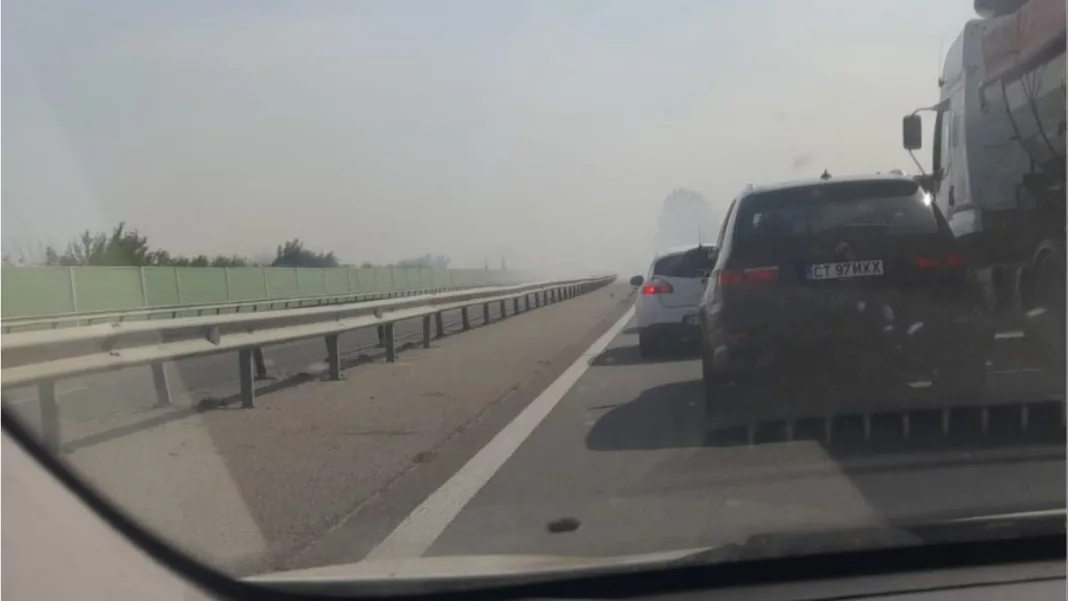 Trafic oprit pe autostrada București-Pitești