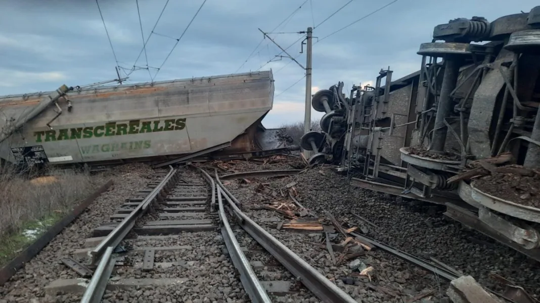 Un tren de marfă a deraiat la 25 de km de Craiova