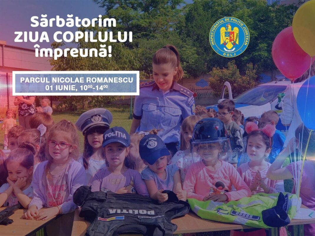 Polițiștii sărbătoresc Ziua Copilului alături de micuți în Parcul Romanescu