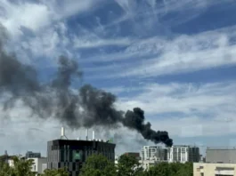 Incendiu puternic în nordul Bucureștiului