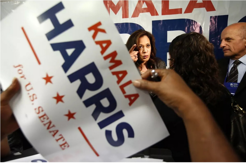 Harris face campanie pentru Senatul SUA în 2016 (Barbara Davidson / Los Angeles Times)