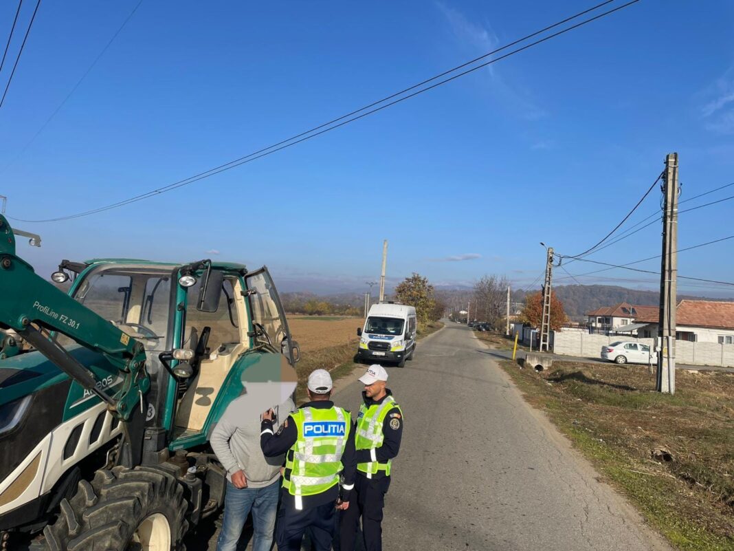 Zeci de tractoriști, verificați de polițiștii gorjeni