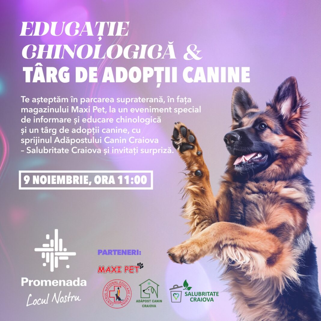 Târg de adopții canine la Promenada Mall Craiova