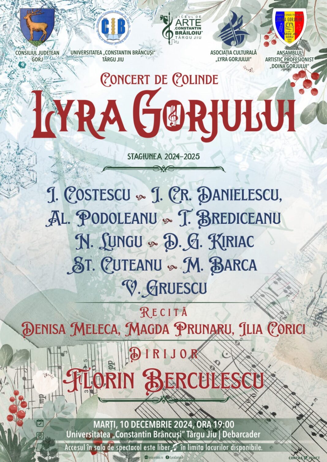 Târgu Jiu: Concert de Colinde susținut de Orchestra de Cameră „Lyra Gorjului”