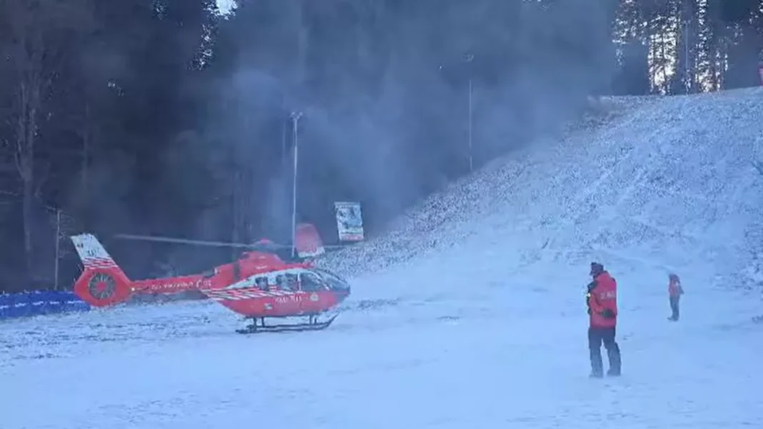 Turistă accidentată de o sanie pe pârtie