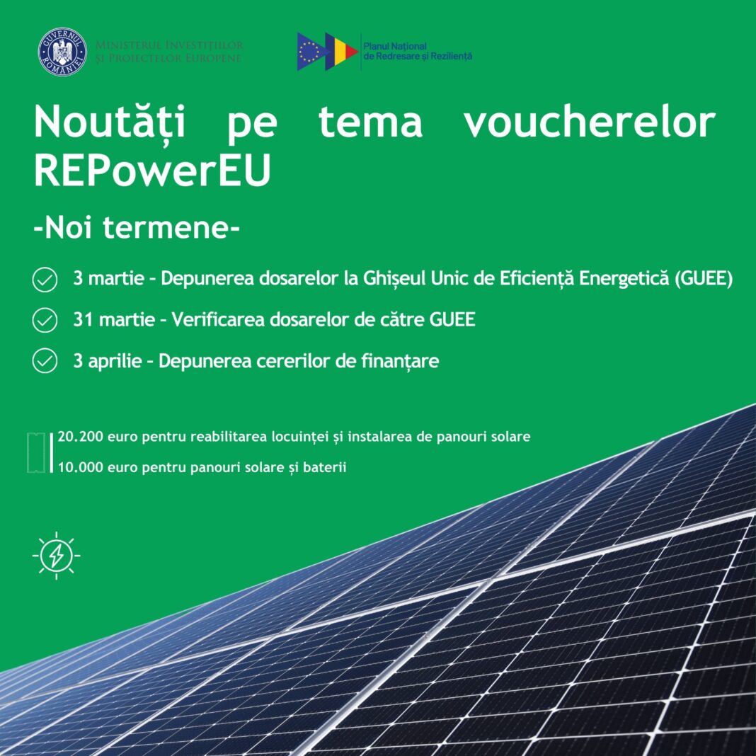 Noutăți pe tema voucherelor pentru reabilitarea locuințelor și montarea panourilor solare