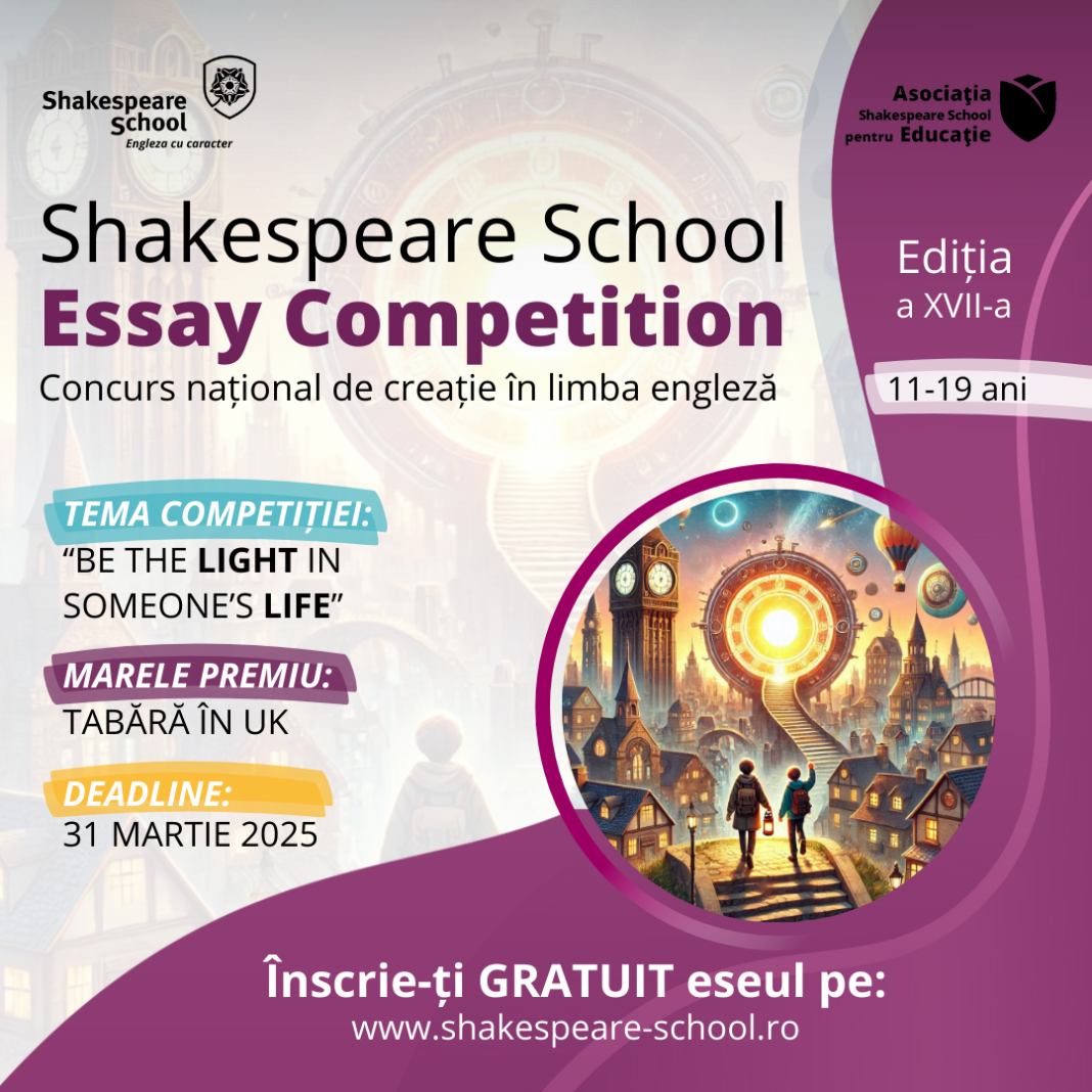 Dăm startul înscrierilor la Shakespeare School Essay Competition 2025 – ediția #17!