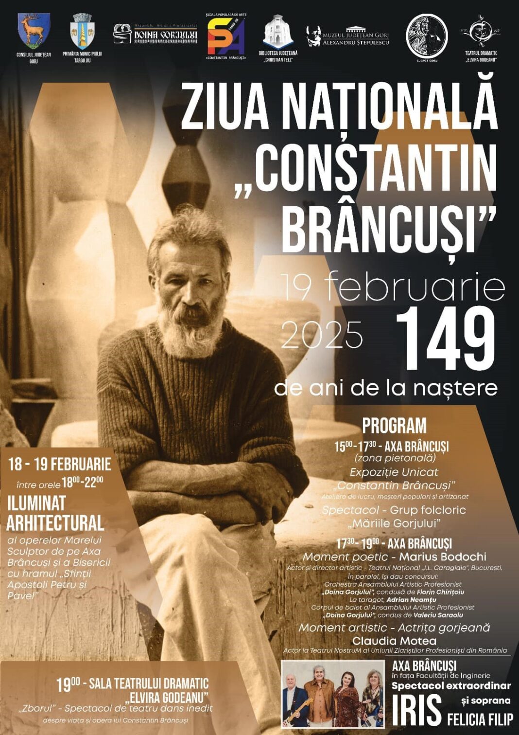 Iris și soprana Felicia Filip, în concert la Târgu Jiu de Ziua Națională „Constantin Brâncuși”